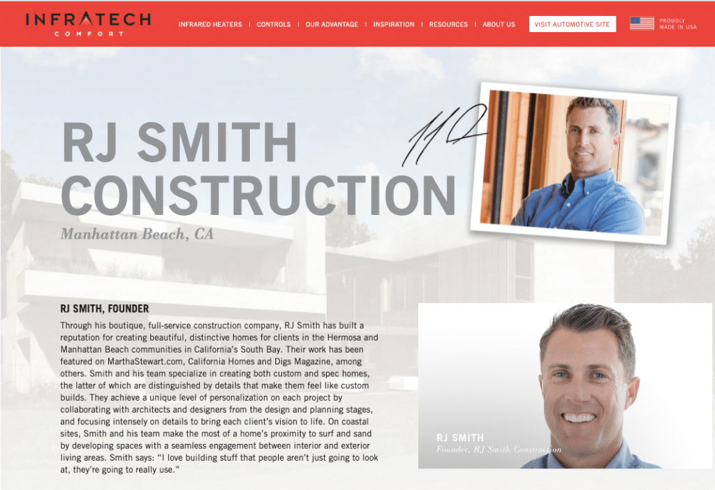 RJ Smith featured ion Infratech website