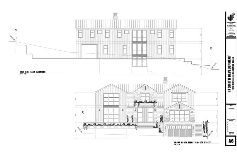 Design Elevation of 1316 6th Street, Manhattan Beach - RJ Smith Development